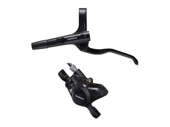 SHIMANO BR-MT200 / BL-MT200 bled brake lever/post mount calliper, black, rear left click to zoom image