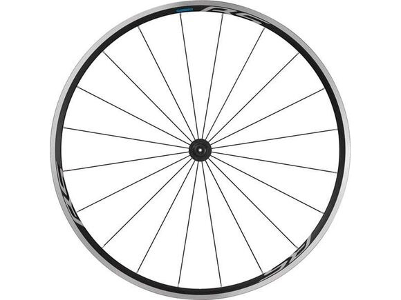 SHIMANO WH-RS100 clincher wheel, 100 mm Q/R axle, front, black click to zoom image