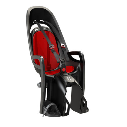 HAMAX Zenith Child Bike Seat Pannier Rack Version Grey/Red click to zoom image