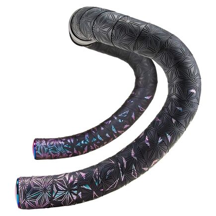 Supacaz Sticky Kush Star Fade Bar Tape Oil Slick + Oil Slick Plugs click to zoom image