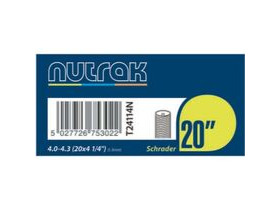 Nutrak 20 x 4 x 1 1/4 inch Schrader valve 1.3mm fat bike inner tube