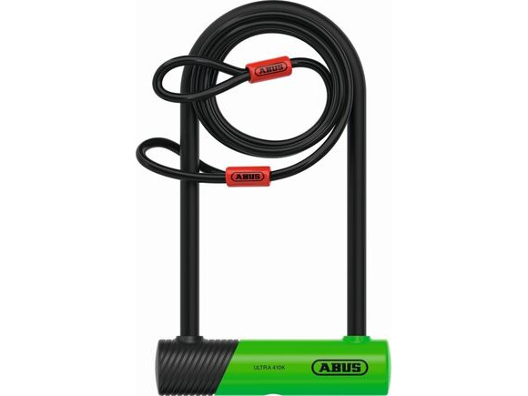 ABUS Ultimate 410 U-Shackle Lock 230mm + 10/120 Cobra Cable (Silver Sold Secure) click to zoom image