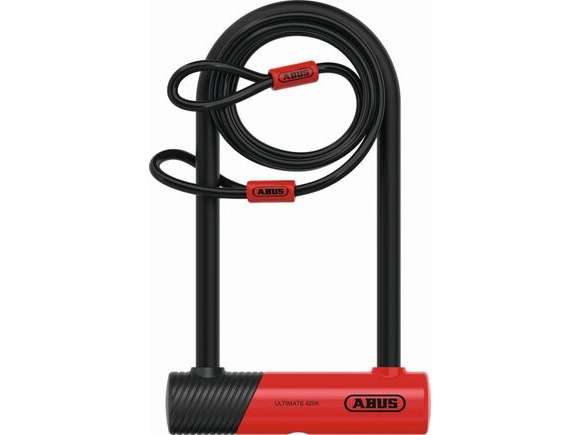 ABUS Ultimate 420 U-Shackle Lock 230mm + 10/120 Cobra Cable (Gold Sold Secure) click to zoom image