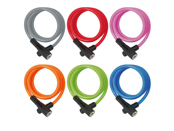 ABUS 3506K Key Coil Cable Lock 6mm/120cm in Assorted Colours (Bulk Pack) click to zoom image