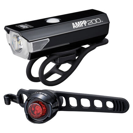 CATEYE Ampp 200 / Orb Rechargable Bike Light Set click to zoom image